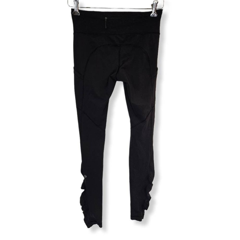 LULULEMON Speed Tight II Ruched Ankle Black Full Legging Pocket Womens Size 4